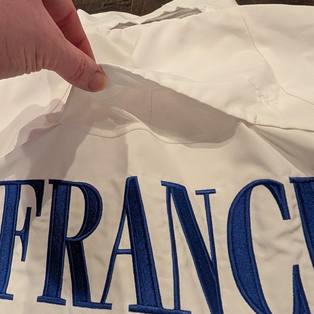 Vintage Y2K Adidas France Track Jacket Womens S White 3 Stripes Zip Embroidered - Picture 9 of 12
